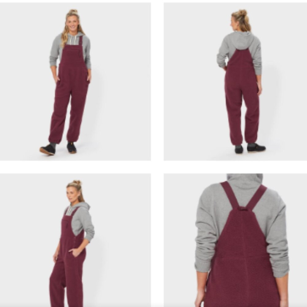 Duluth Trading Co. Fleece Overalls – Maroon – Women’s S